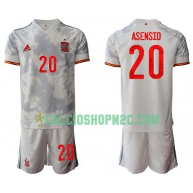 Spagna Marco Asensio 20 Bambino Maglia Trasferta Euro 2020 Manica Corta (+ Pantaloncini)